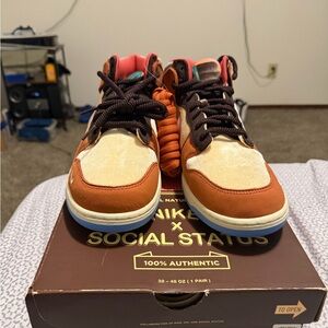 Nike x Social Status Brown and Cream Sneakers